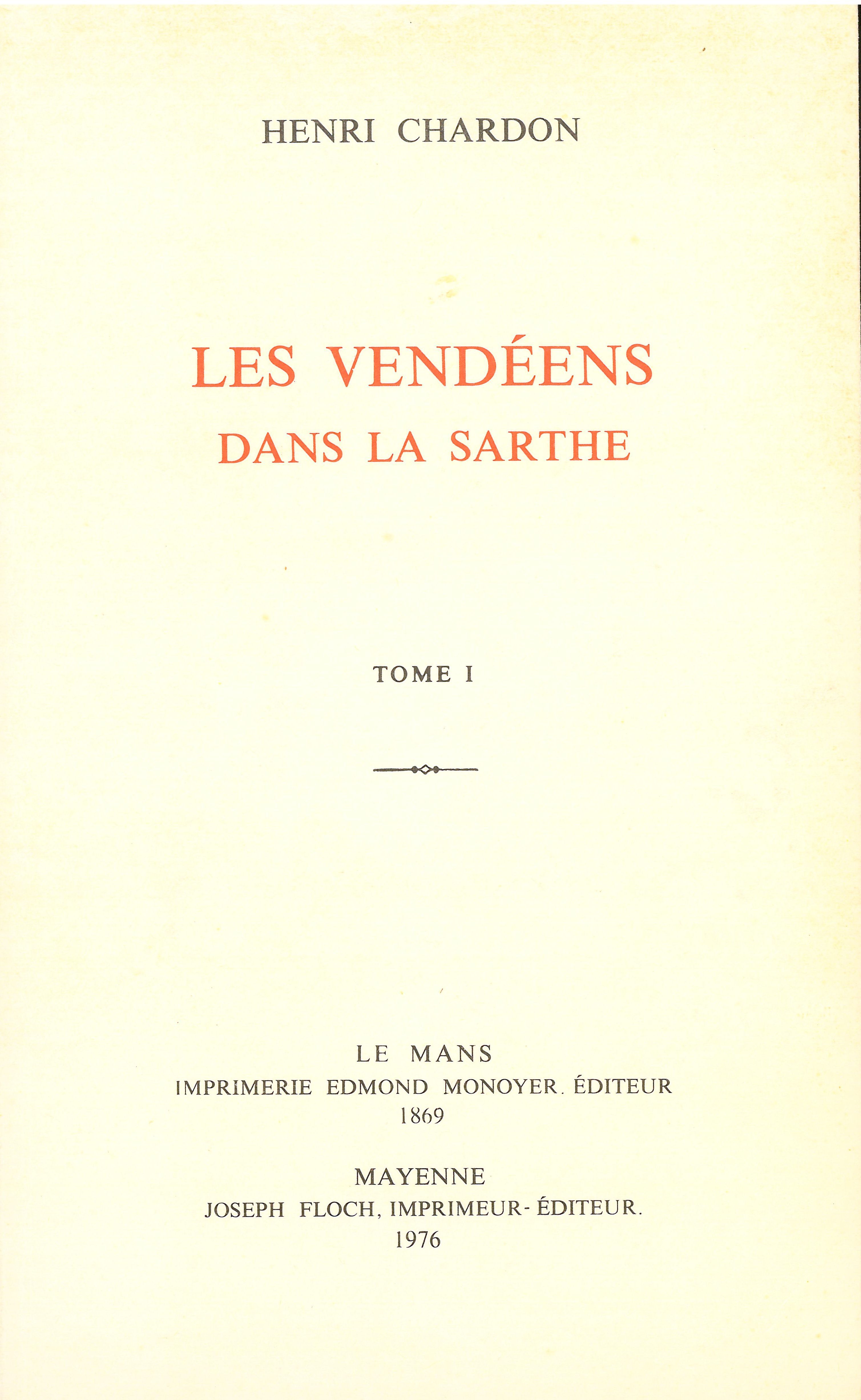 Vendéens dans la Sarthe - Broché 3 volumes