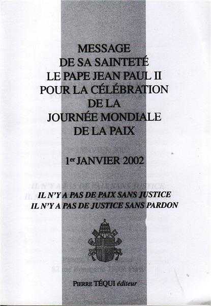 MESSAGE JOURNEE PAIX 2002