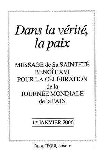 Message journée de la Paix 2006