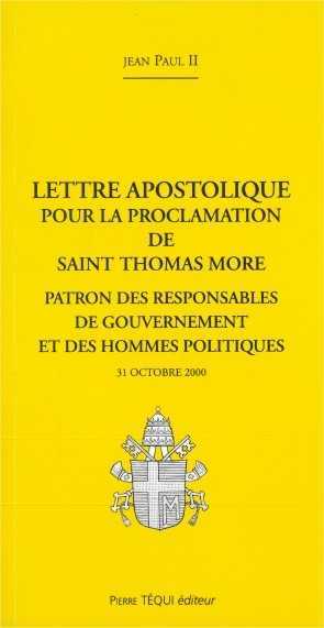 Lettre apostolique pour la proclamation de saint Thomas More