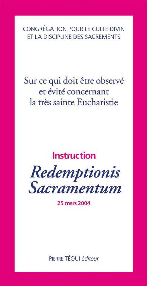 Instruction Redemptionis Sacramentum