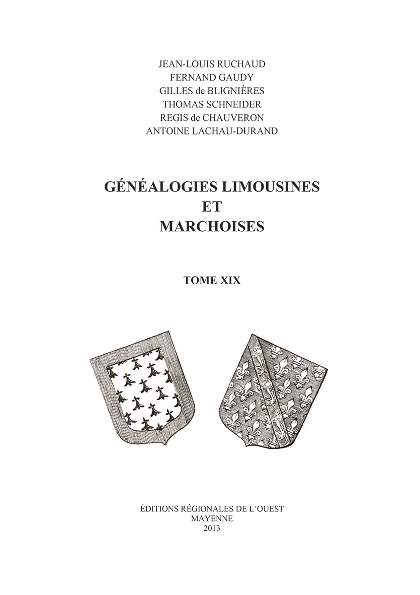 GENEALOGIES LIMOUSINES ET MARCHOISES T19 - JEAN-LOUIS RUCHAUD - FLOCH