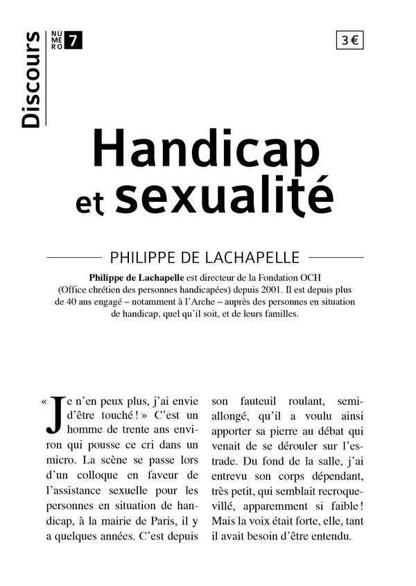 Discours n°7 - Handicap et sexualité