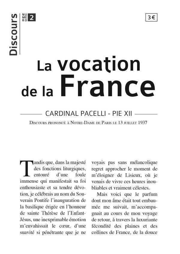 Discours n°2 - La vocation de la France