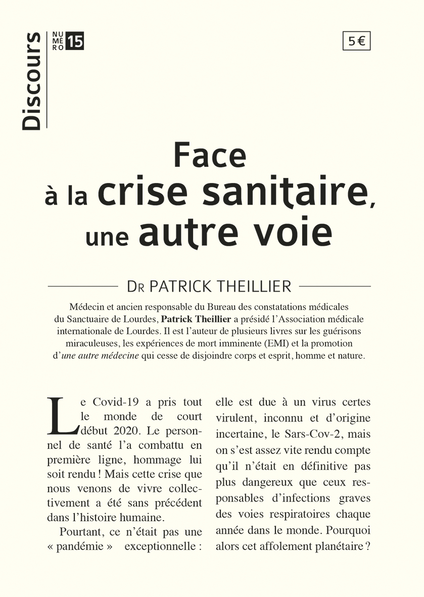 Discours n°15 - Face à la crise sanitaire, une autre voie