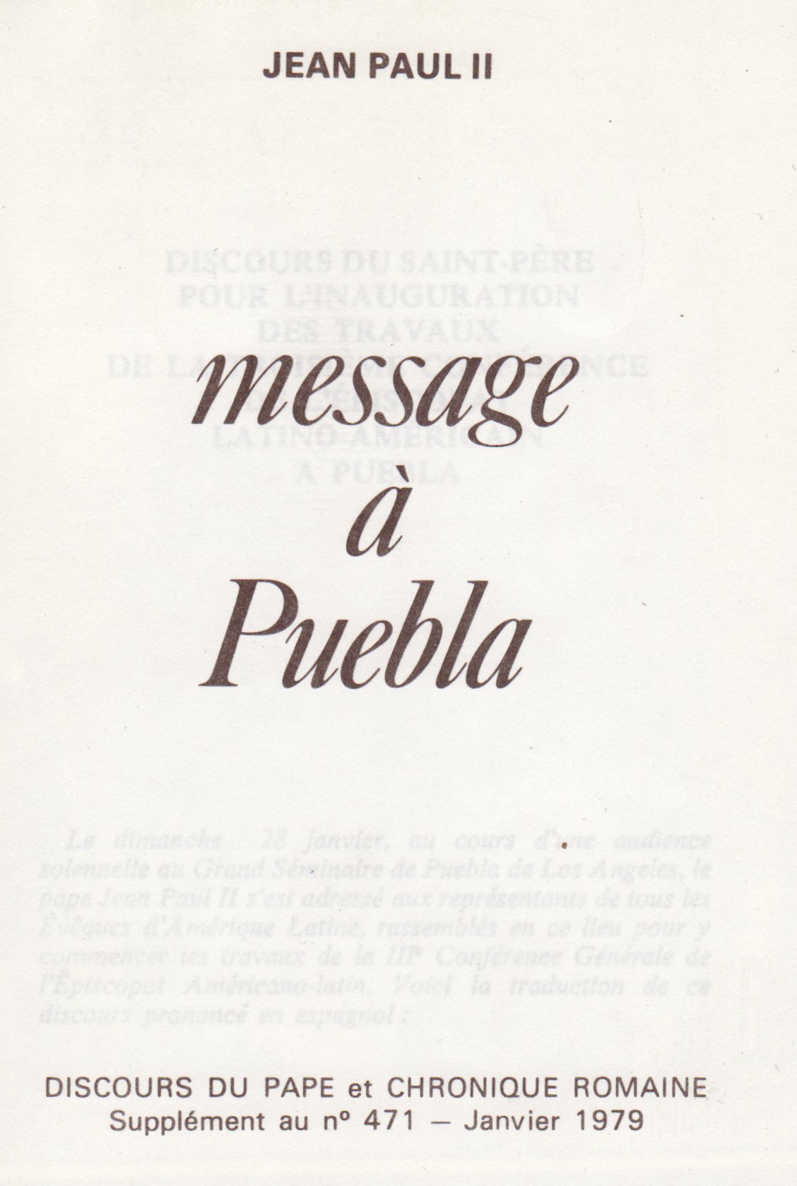 Message à Puebla